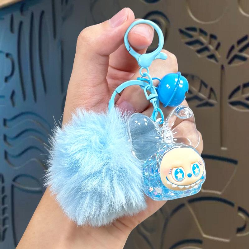 Kreativ Tegneserie Akryl Kvikksand Oljeinfundert Lysende Lerret Nøkkelring Veskeanheng Nøkkelringanheng