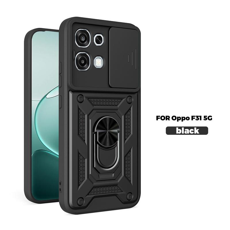 For OPPO F31 5G Case Shockproof Armor Phone Case For OPPO F 31 OPPOF31 5G Slide Camera Protection Cover Ring Stand Holder Fundas