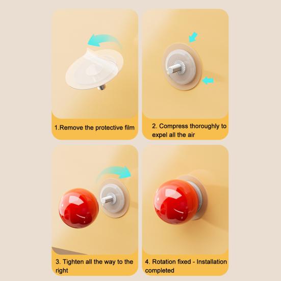 7PCS Hooks Colorful with Suction Cup Design Hooks Reusable Load-bearing Capacity Wall Hooks for Ceramic Tiles Glass Mirrors