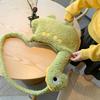 Solid Color Cartoon Crossbody Bag Plush Shoulder Bags Portable Long Neck Dinosaur Bag  Travel
