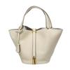 High-End Genuine Cowhide Leather Bucket Handbag
