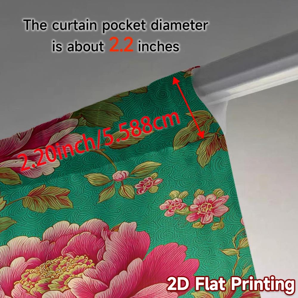 2D FLAT PRINTING 2pcs Curtains (Without Rod) Floral Peony Design(1) April Fools is Day Festival Popular Curtains&Drapes