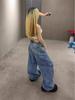 2025 Vår/Sommar Strass Hög Midja Vida Ben Jeans för Kvinnor