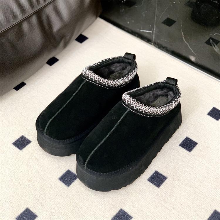 

Сангпо сноубутсы толстоподошвенные новые мех интегрированный этнический стиль на высокой подошве бархатные утолщенные теплые хлопковые туфли женская зимняя обувь 43 чёрный