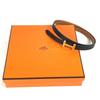 HERMES Thin belt Focus Reversible Belt H Belt  belt Leather Black/GoldHardware