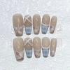 Spring Nail Art Wear Armor Handmade Gypsum Hand-painted Small Flower Plaid French Removable Nail Sheet