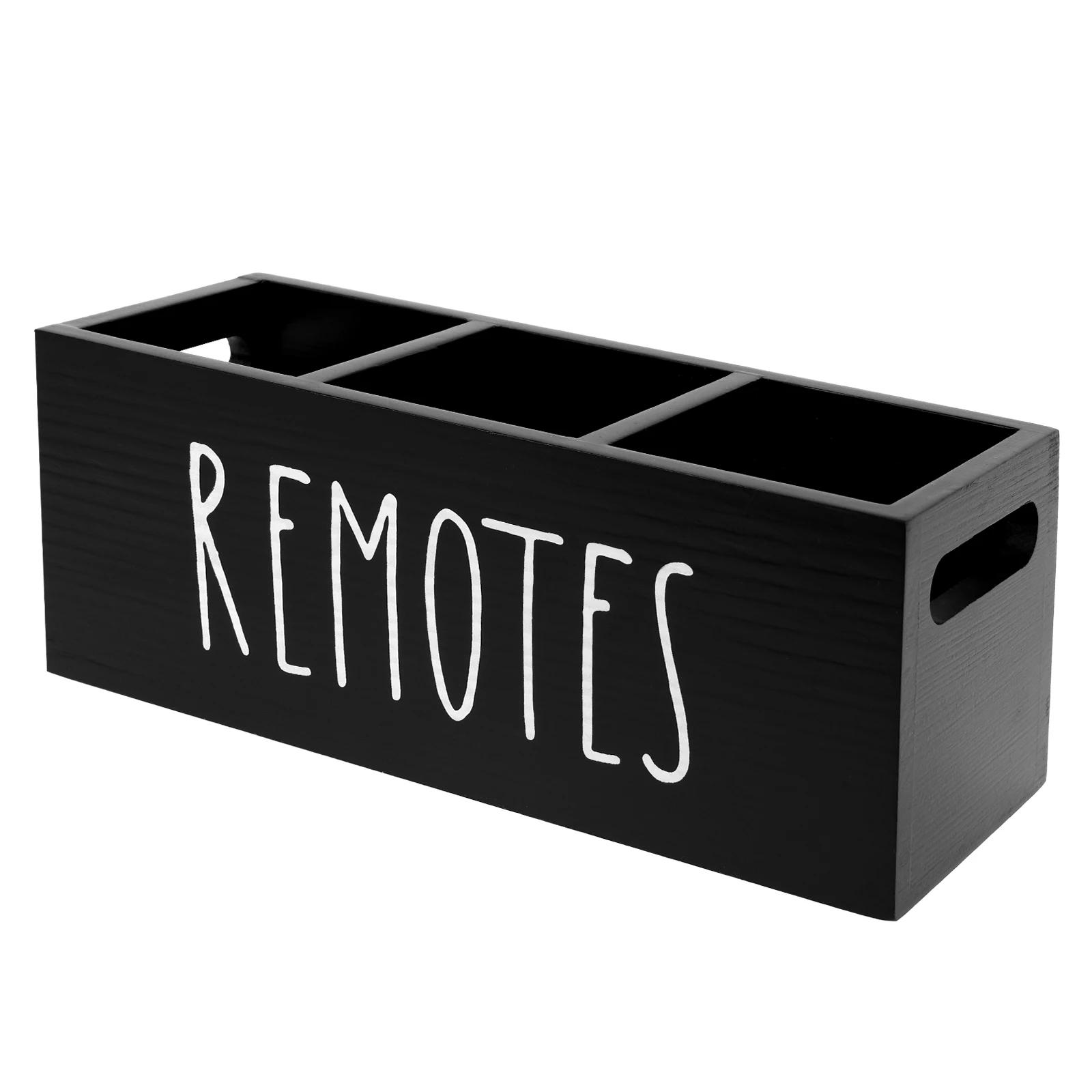 

3 Grids Wood Remote control organizer box for living room Accessory Storage box for Phone Remote Control Sundries Desk organizer