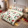 3pc Christmas Gnome Print Coreless Down Duvet Cover, Multiple Sizes, Soft Bedroom Bedding Decoration, Machine Washab