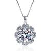 Yin Baichuan S925 Sterling Silver Sunflower Moissanite Necklace for Women - Luxurious, Elegant, and Exquisite Festival Gift.