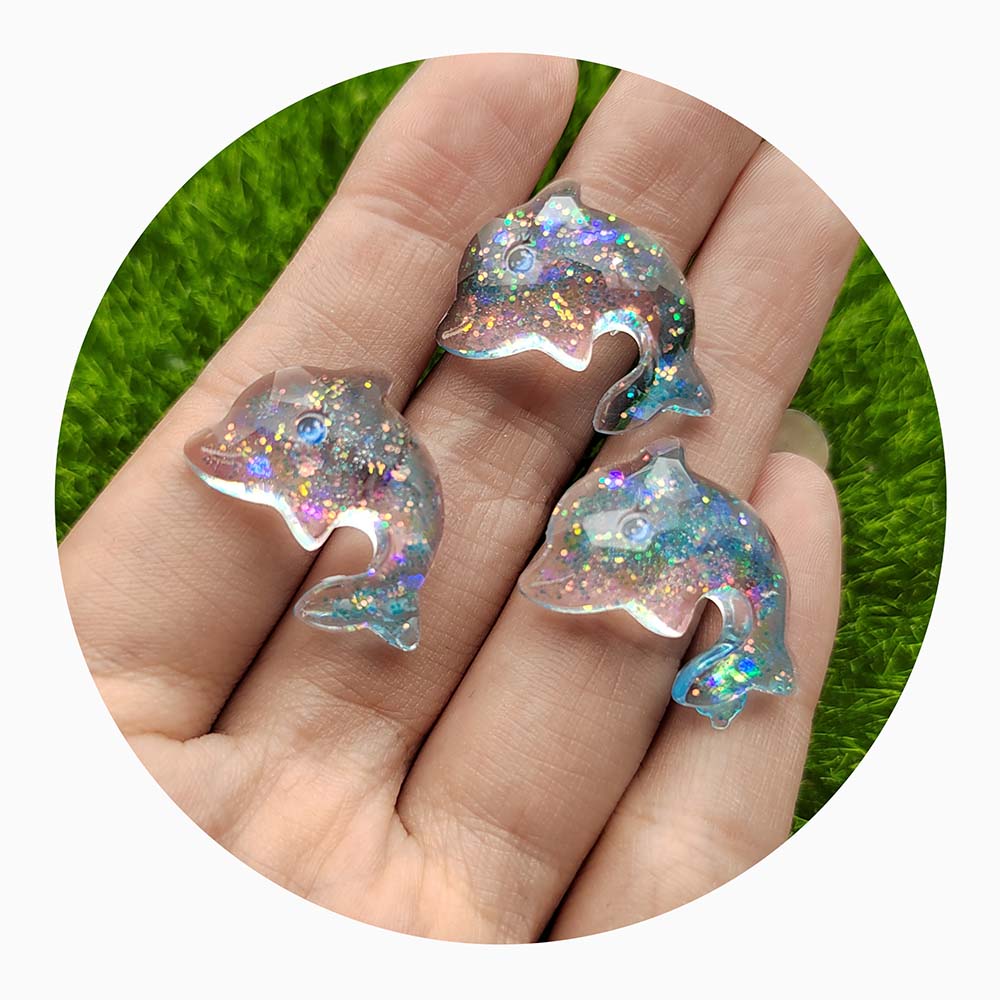Resin Glitter Cartoon Ocean Series Flatback Cabochon Star Crab Octopus Shell DIY Crafts Scrapbooking for Phone Decoration