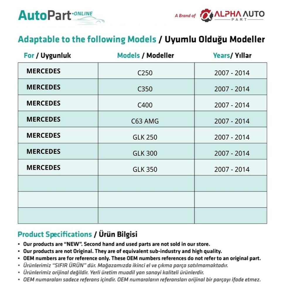 Door Interior Opening Handle for Mercedes GLK Class, C Class W204 MATT CHROME Finish-Right-Left-SET