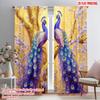 2pcs,2D Plane Printing Popular Curtain Panels Majestic Peacocks(2) 100% Polyester (without Rod) Holiday for Bedroom, Living