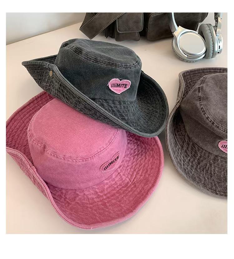 Spice Girl Wind Pink Love Outdoor Hiking Hat Women's Summer Hiking Big Brim Shade Western Cowboy Hat