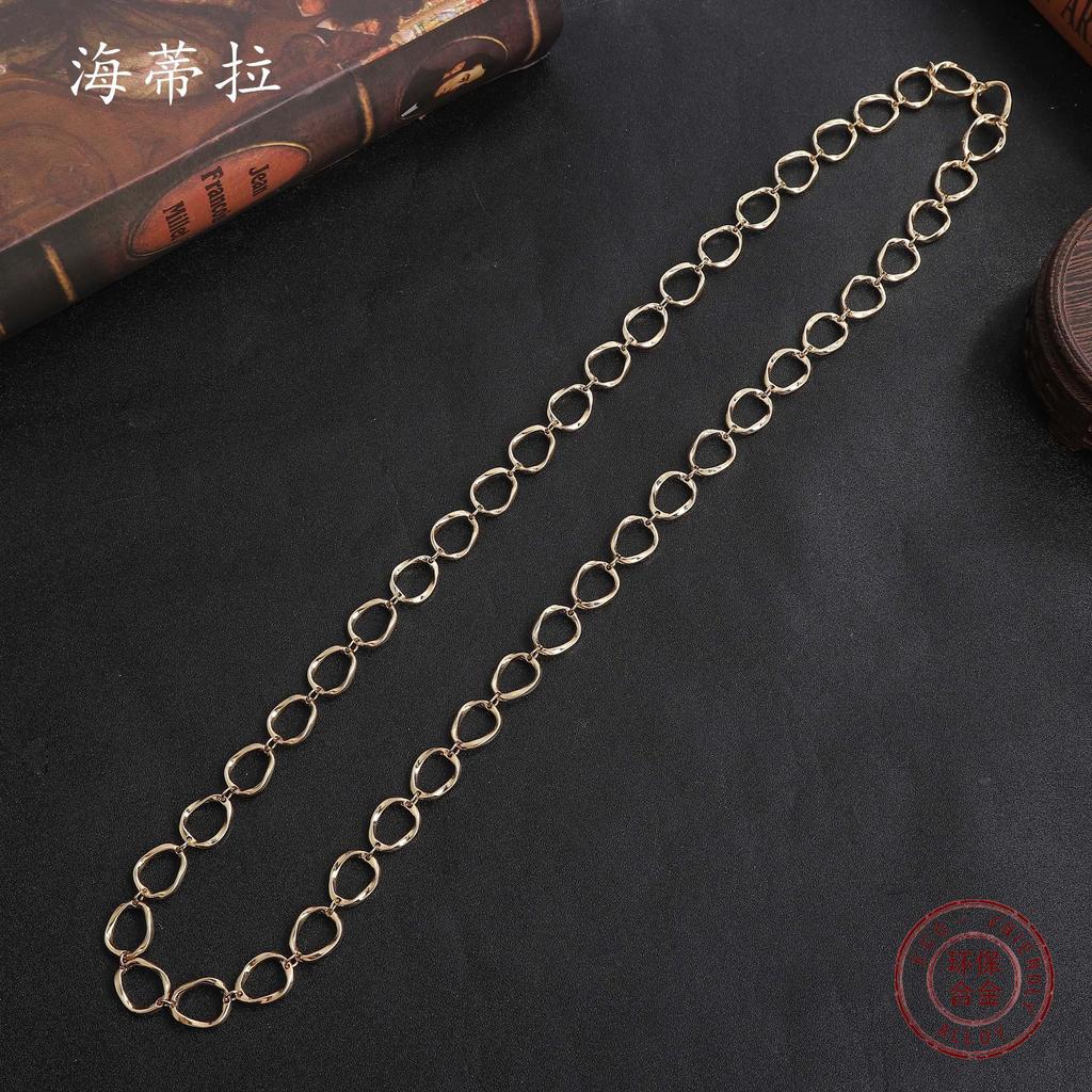 New irregular ring long necklace, personalized fashion women's winter simple ring sweater chain
