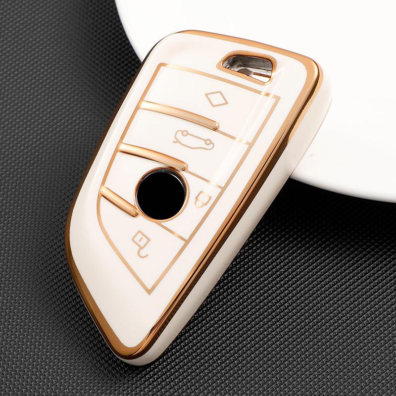 Fashion 3 4 Button TPU Car Remote Key Case Cover Shell Fob For BMW X1 X3 X5 X6 X7 1 3 5 6 7 Series G20 G30 G11 F15 F16 G01 G02 F48 Keyless Accessories