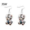 Women Evening Earrings 1 Pair Hook 2D Realistic Cat Shape Animal Theme Individual Ear Jewelry Dangle Anniversary Christmas Gift Hanging Lady
