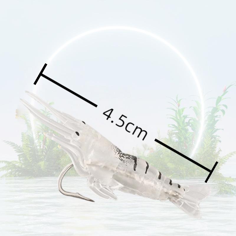 Мягкий Имитатор Рыболовный Крючок Креветка Приманка Креветка Крючок Снасти Приманка Рыболовные Приманки Искусственная Приманка Светящаяся Креветка 10pcs белый