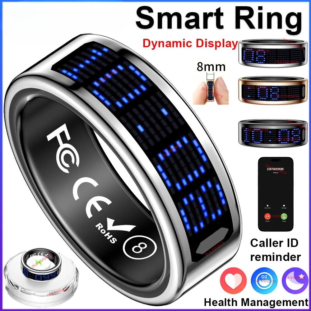 New Ultra-thin Lightweight Smart Ring Multi-functional Display Heart Rate Health Caller ID Reminder Motion Detection Waterproof