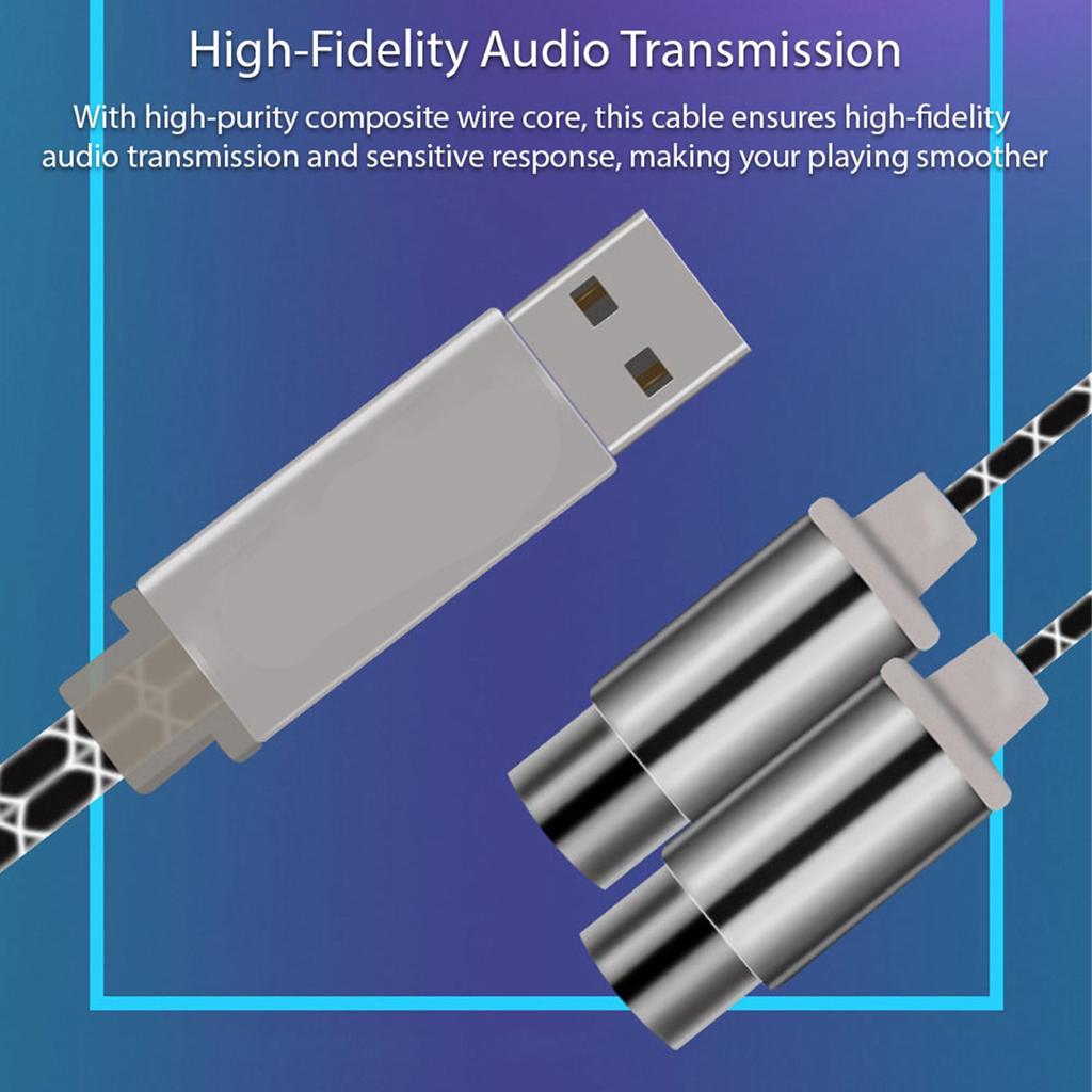 Tremolo MIDI To USB Cable 5.9ft MIDI Cable with Input Output Interface 5 Pin Line Converter PC To Music Electronic