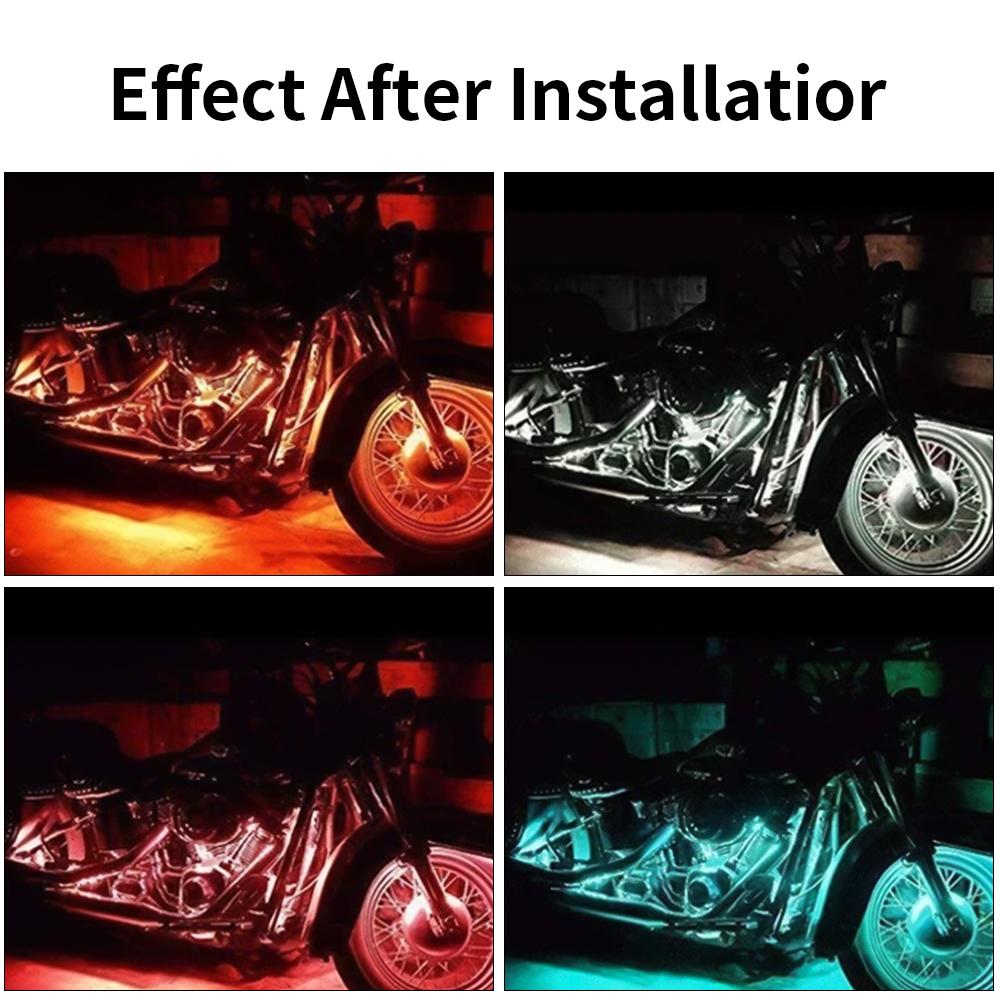 Motorcycle Led Light Strips Wireless RF Remote Control RGB Multi-Color Atmosphere Light for Motorcycle Automobile