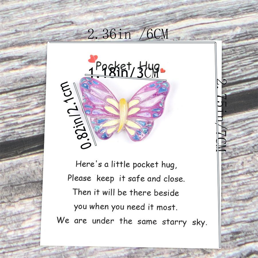 1 szt. Kartka z życzeniami Kieszonkowy Uścisk Amulet Motylkowy Idealna na prezenty urodzinowe i na sezon ukończenia szkoły