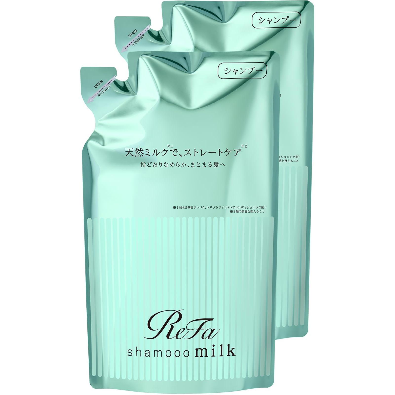 ReFa Milk Protein Shampoo Straight 500mL     Smooth, Strengthening Hair Care with Protein Formula Refill 430ml 2 pieces