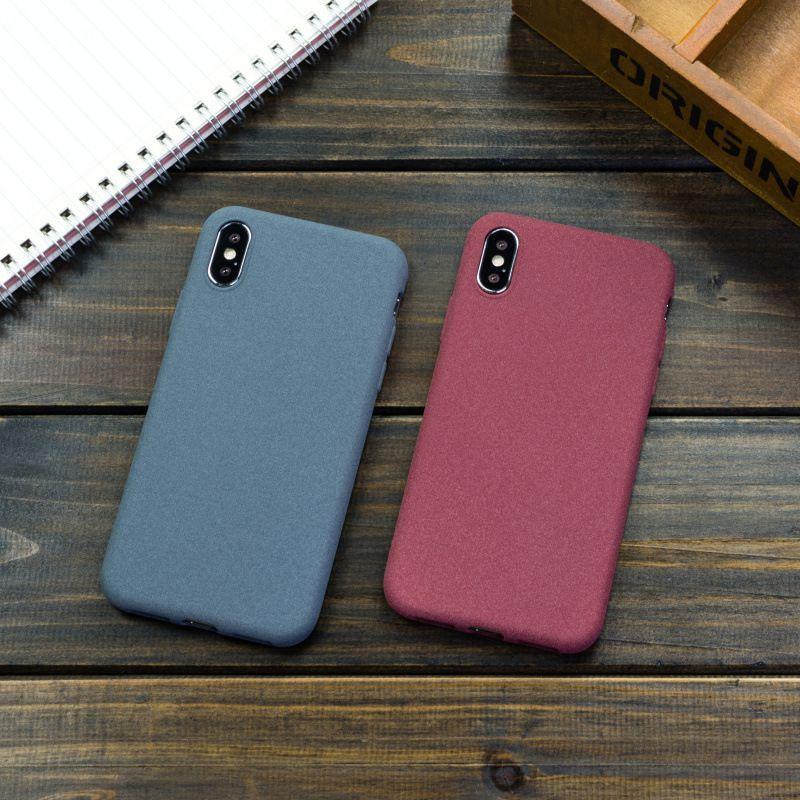 For Iphone 8 7 6 X Plus Shockproof Thin Soft Tpu Sandstone Matte Back Cover Case