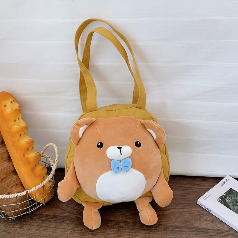 Egg Party Cute Cartoon Kids' Canvas Backpack, Large Plush Handbag & School Bag