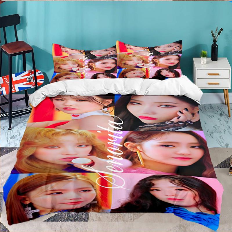 Kpop idle Colorful Dreams 3pcs Bedding Set,Including 1pc Duvet Cover And 2pcs Pillowcases Perfect Gift for Christmas,Ideal for Bedroom, Dormitory