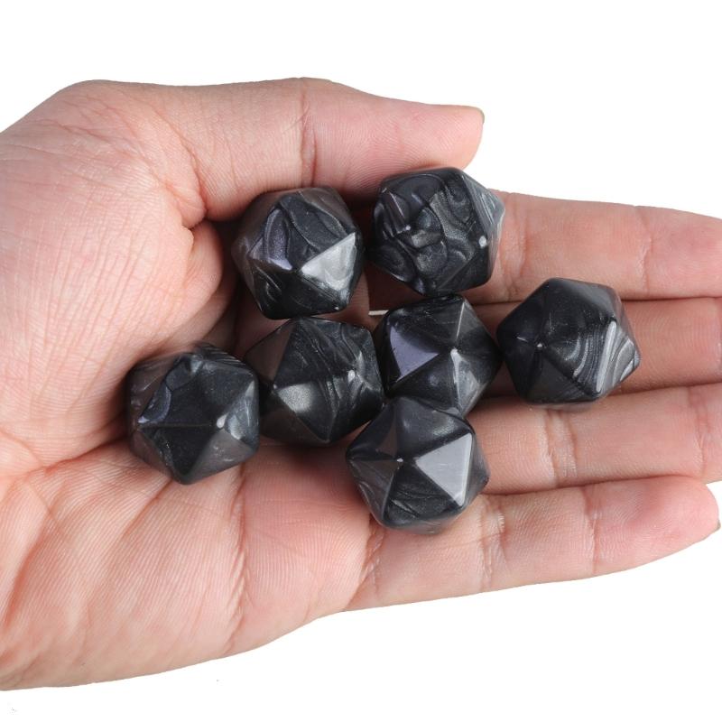 7 Pezzi Dadi Vuoti Bianchi 20mm Dadi Acrilici con Superfici Lisce Dadi a 20 Facce per Giochi da Tavolo e Insegnamento Facili da Usare