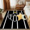 Black And White Stripes With Star Printed Office Carpet Chair Cushion  Entryway Rug, Rugs for Living Room, Bedroom Christmas gifts
