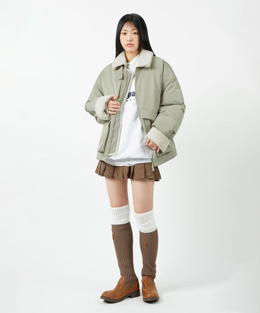 Cgp Heavy Boa Fleece Shearling Jacket_Khaki