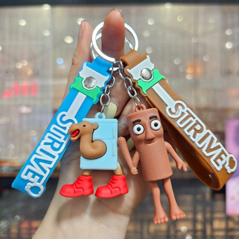 Creative Italian Brainrot Animals Keychains For Accessories Funny Ttungtung Sahur Keyrings Keychains Bags Pendant Decor Gifts