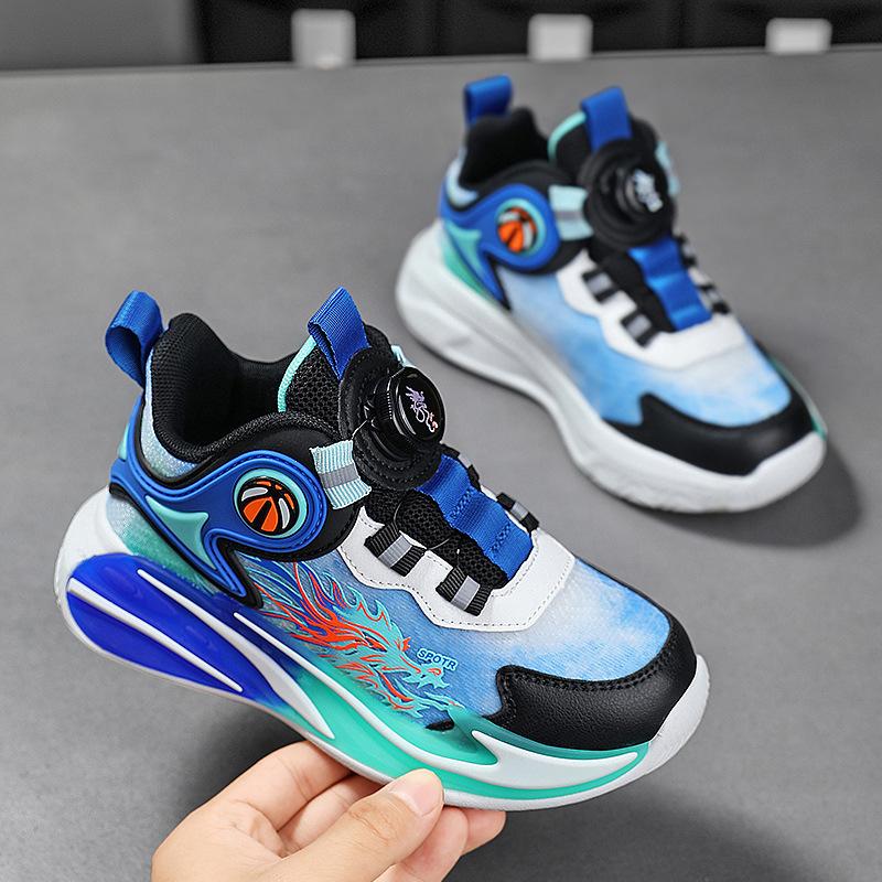 Boys casual shoes running shoes red basketball shoes 2025 children's sports shoes soft sole boys breathable autumn mesh