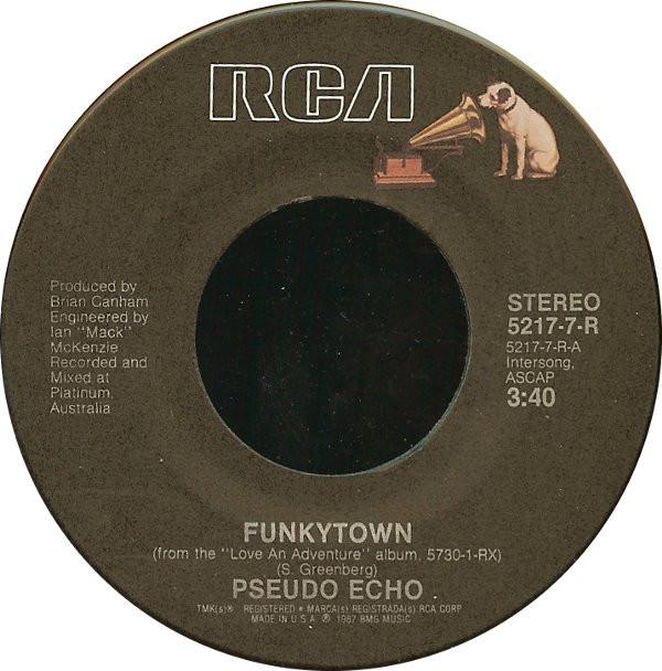 

7-дюймовая пластинка PSEUDO ECHO - Funkytown 52177R RCA 1987 США Поп Б/у