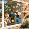 Yousheng Muschel Seestern Fensteraufkleber, Wasserdichte Meeresleben Fensterfolie, Wiederverwendbare Statische Aufkleber für Glastür, Sommerparty Zubehör