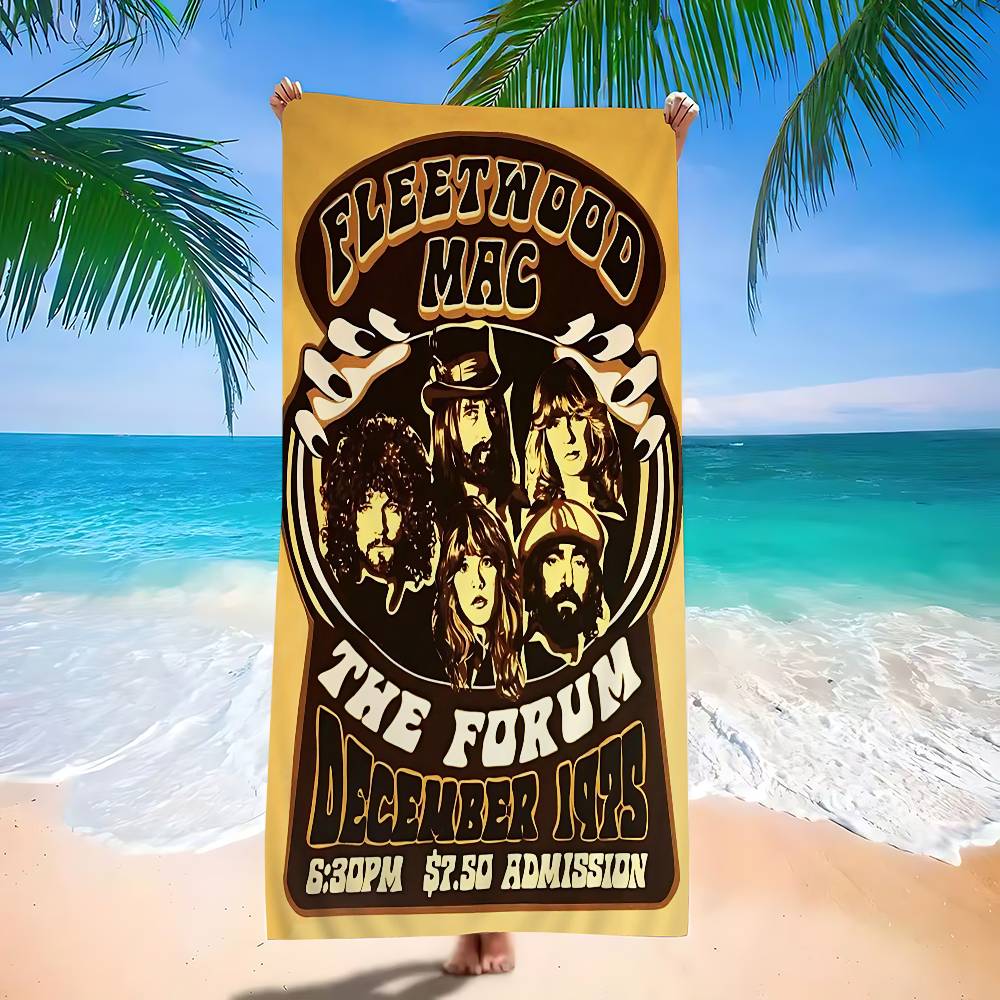 70s Rock Band F-Fleetwoods Mac Music Album Cover Microfiber Beach Towel Quick dry Yoga Swimming Resort Mountain Climbing Towel