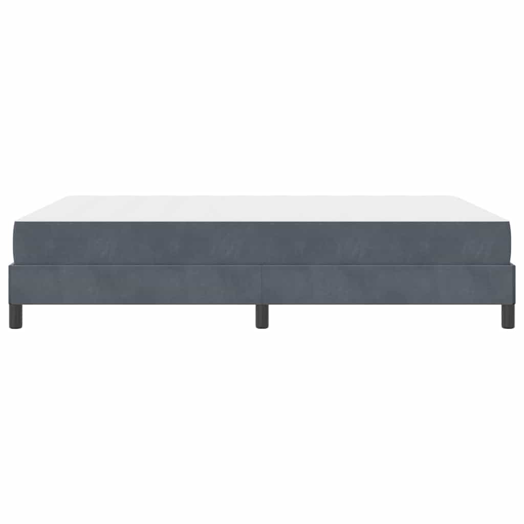 Box Spring Bed with Mattress Dark Gray 140 X 190 Cm Fabric