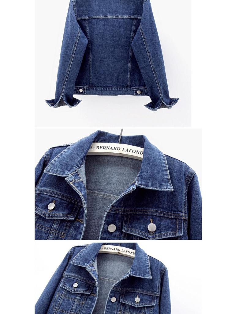 2023 Spring Women's Slim Fit Denim Jacket - Short, Versatile, Single-Breasted, Long Sleeve Cardigan Top