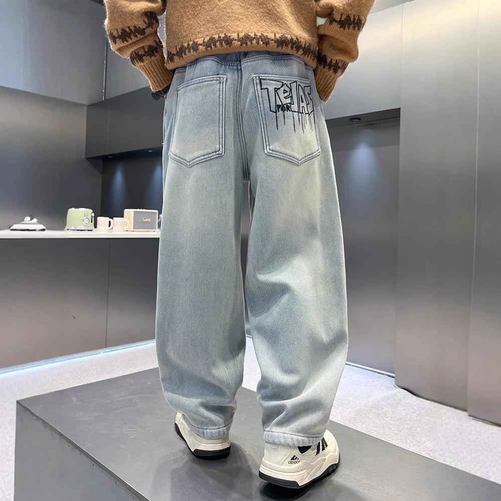 Boys' Pants Spring and Autumn Collection Wide Leg Jeans for Boys In Spring