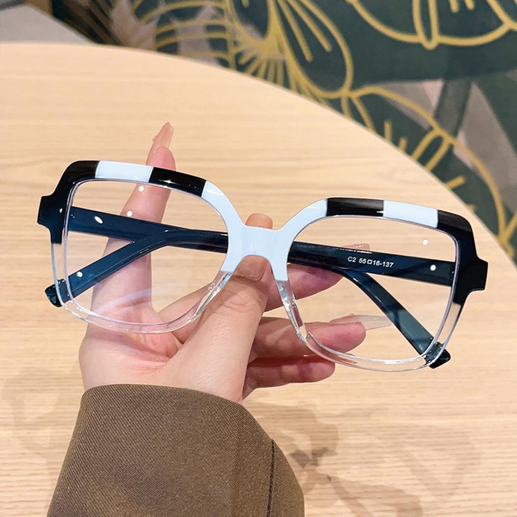 Okulary kontrastowe w ramce anty-niebieskiej Nowe europejskie i amerykańskie trendy mody Płaskie lustro Trend Duże okulary