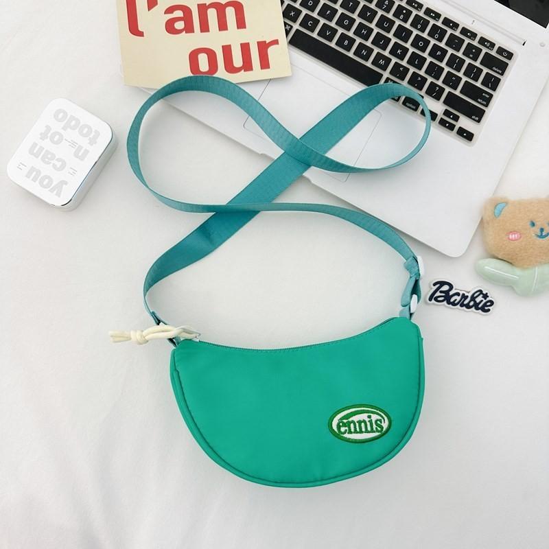 

Trendy Nylon Shoulder Bag For Kids With Breathable Design And Stylish Letter Print Green Small