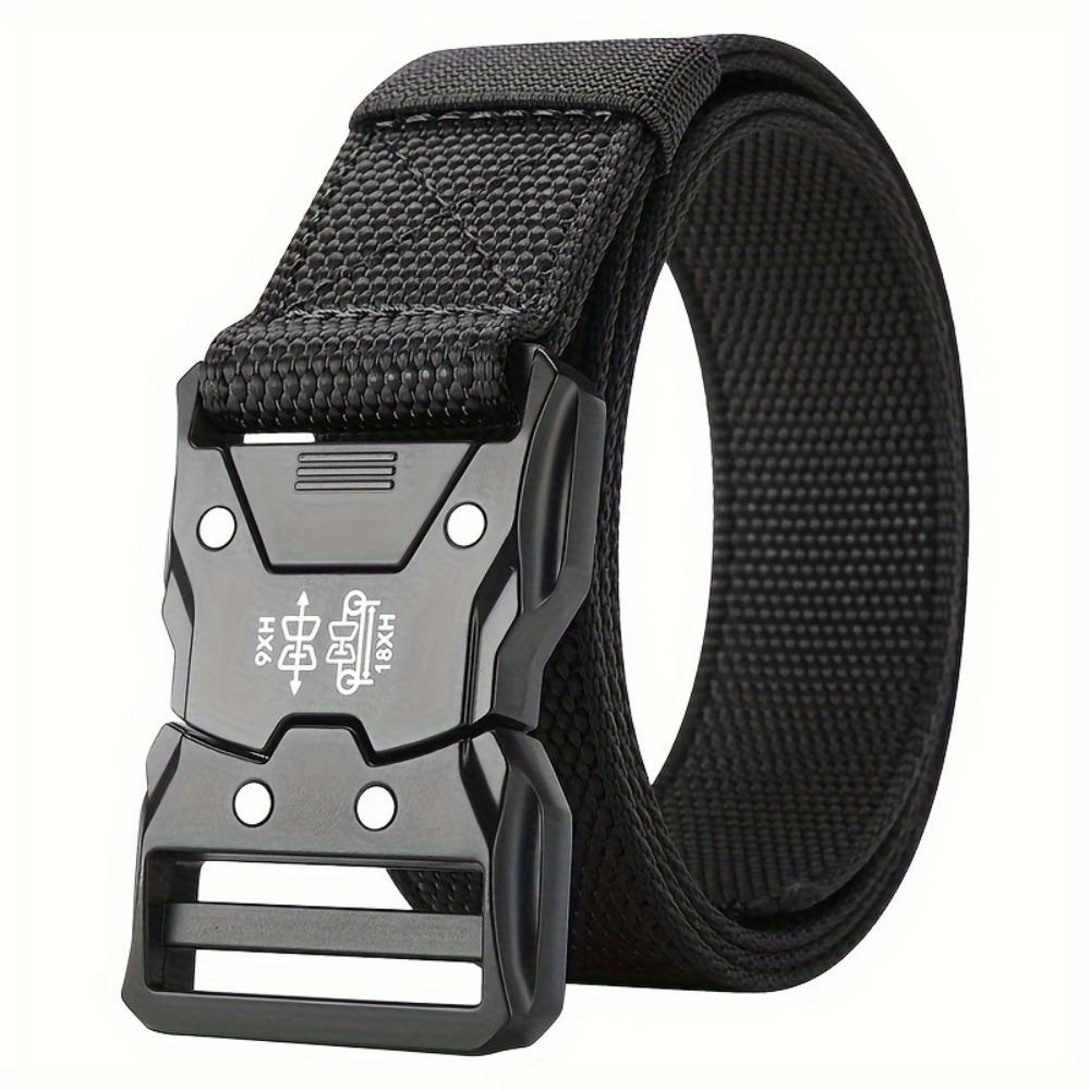 Men's Tactical Belt. Quick-release buckle for cargo, outdoor & casual wear. A great gift.