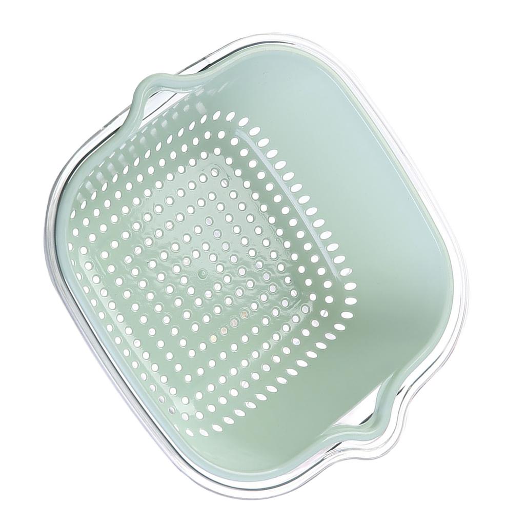 Vegetable Draining Basket Double Layered Plastic Food Fruit Bowl and Strainer Set for Kitchen