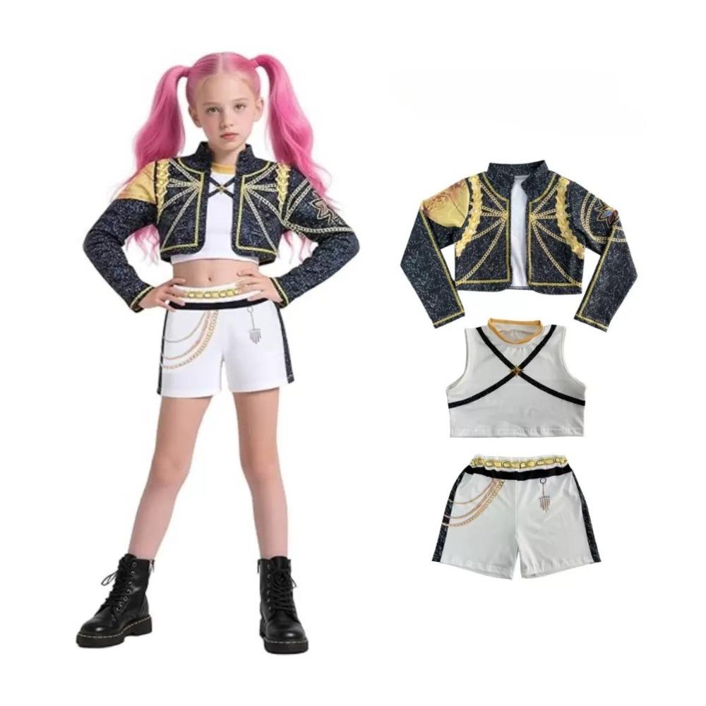 In Stock  Rumi Cosplay Coat Vest Shorts Costume Set Zoey Mira Dress Up Child Halloween Carniva Suit
