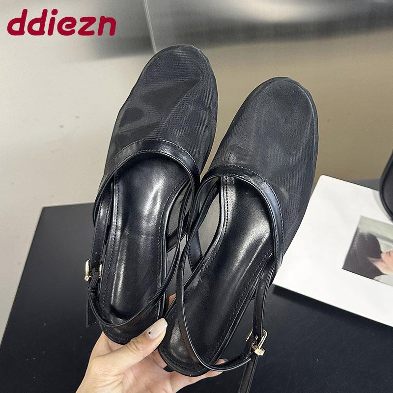 Fashion Fashion Mesh Breathable Ladies Flats With Shoes Shallow Luxury Female Round Toe Flats Sandals Shoes For Women New In Summer