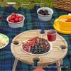 In-Stock Foldable Solid Wood Outdoor Picnic Tray for Wine, Nuts, and Snacks