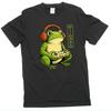 Men's Funny Gamer Frog T-shirt Japanese Style Game Frog with Controller Tee