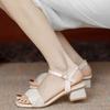 Mid-heel All-match Fairy Style Thick Heel Peach Heart with Fashion Women's Cool Shoes