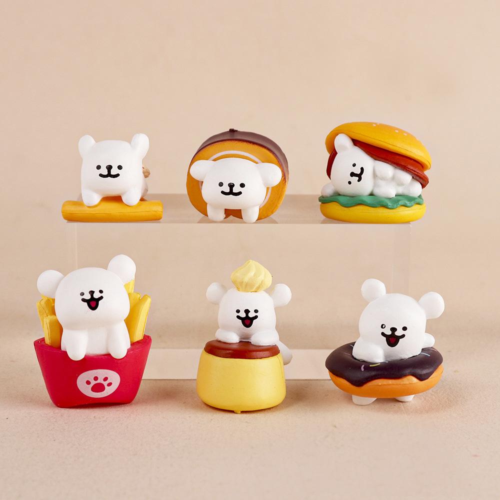 

6pcs/set Cartoon Dog Mini Action Figure Pvc GK Model Kawaii Cute Healing Animal Doll Toys Children Collection Car Decor Ornament